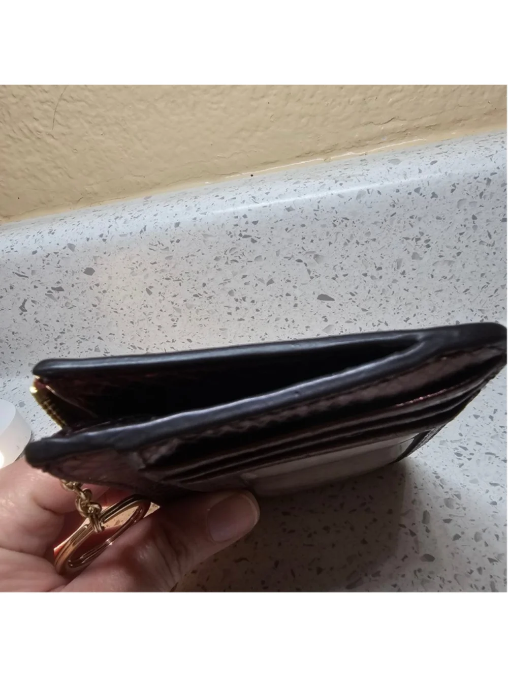 Michael Kors Snakeskin Embossed Padlock Card Case & Coin Pouch